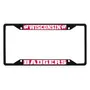 Fan Mats Wisconsin Badgers Metal License Plate Frame Black Finish