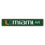 Fan Mats Miami Hurricanes Team Color Street Sign Decor 4In. X 24In. Lightweight
