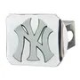 Fan Mats New York Yankees Chrome Metal Hitch Cover With Chrome Metal 3D Emblem